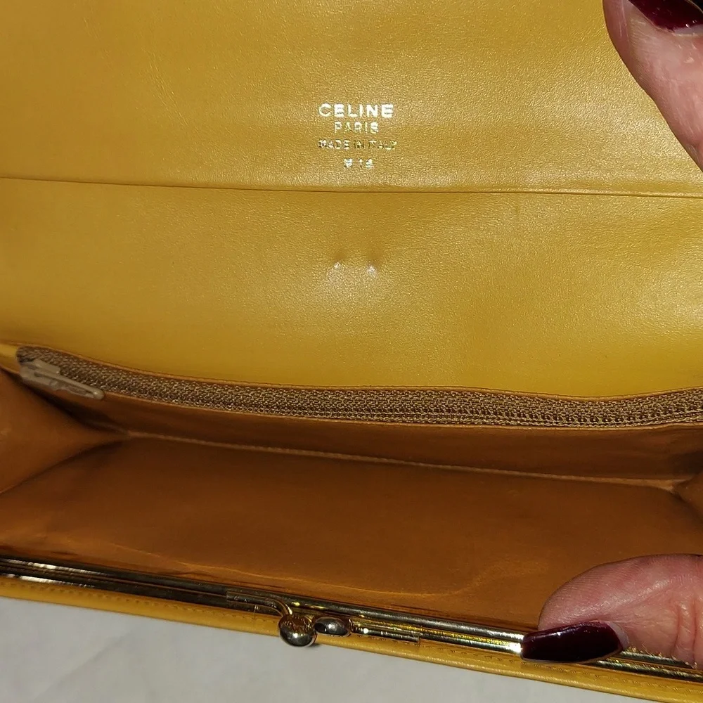 Celine Macadam Long Brown Wallet with Kisslock coin - Picture 4 of 10